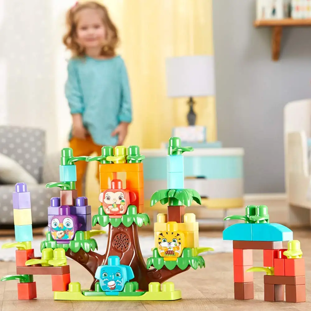 Mega Bloks Jungle Treehouse Band musical combinations Musical Toy Electronics Toy for Children Gift for Child Interactive Toy