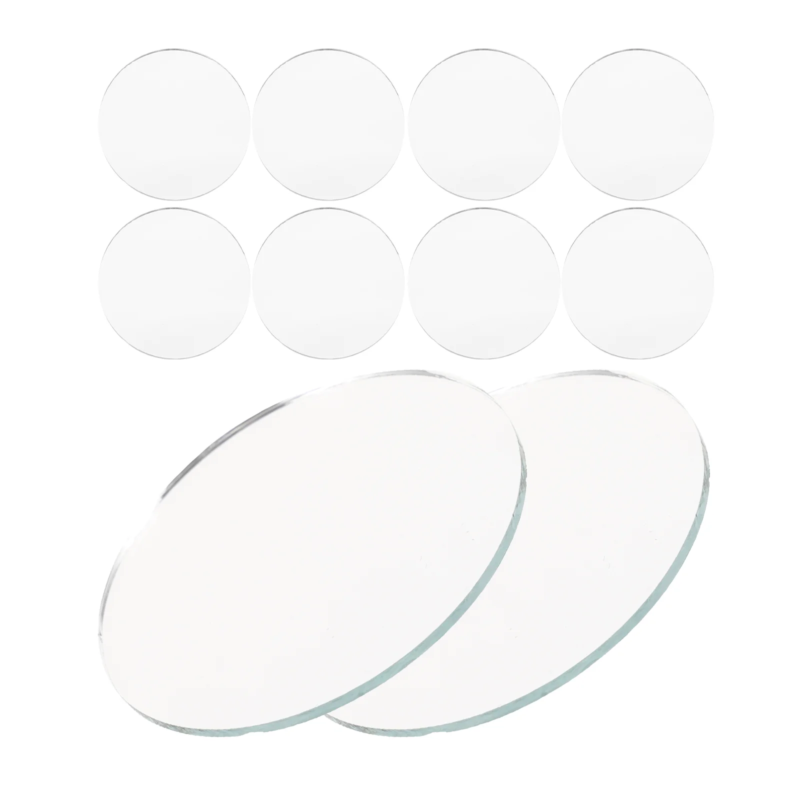 

10pcs Oval Mirror Sheets Circular Lenses for Crafts Small Makeup Mirrors Travel Work Home Small Glass Mirror Use