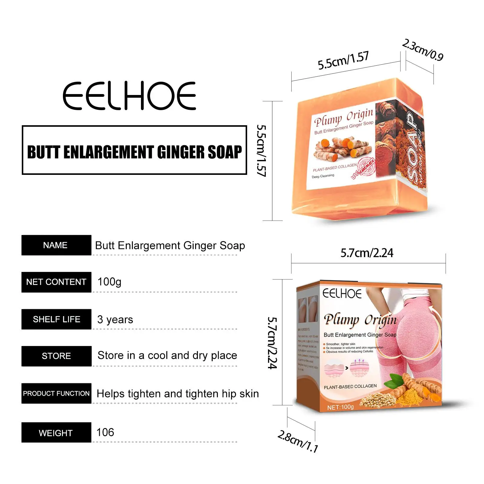 Sapone allo zenzero per l'ingrandimento del culo sapone naturale allo zenzero per tutti i tipi di pelle gonfiore