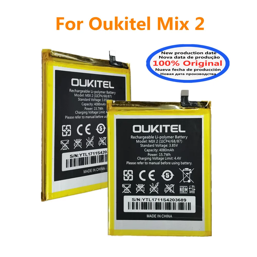 

4080mAh High Quality Original Phone Battery For Oukitel Mix 2 Mix2 Replacement Batteries Batteria In Stock Fast Shipping