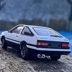 1:36 Movie Car iniziale D AE86 lega modello di auto sportiva diecast metallo auto da corsa veicoli modello suono e luce giocattolo per bambini regalo