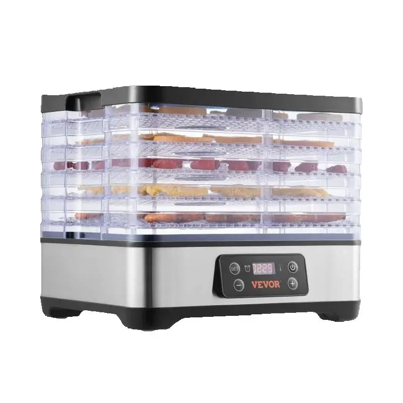 SucceBuy 5 Tray Food Dehydrator Machine 300W Stainless Steel Electric Food Dryer w/ Digital Adjustable Timer & Temperature