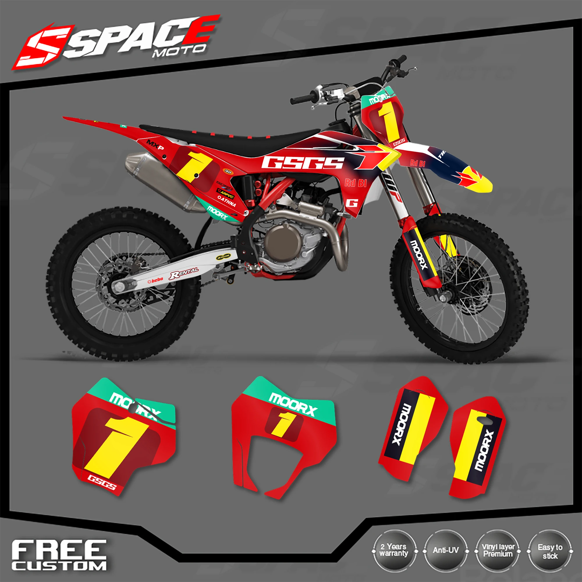 

SPACE Motorcycle Graphics Decals Stickers for GASGAS 2021 2022 2023 21-23 EC MC Decals Stickers Kits 005
