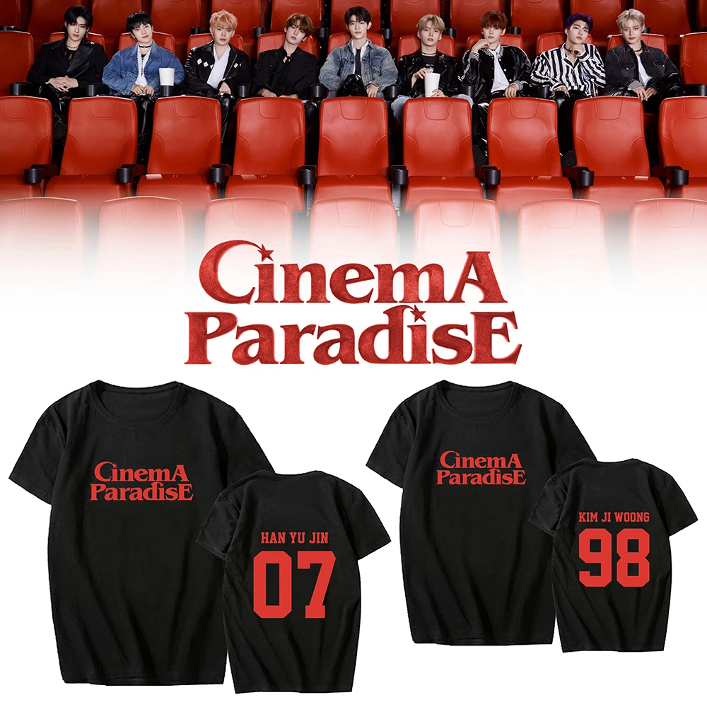 Kpop Tees ZB1 Tops The 4th Mini Album CINEMA PARADISE T-Shirts ZEROBASEONE T Shirt  August 2024 Tshirt