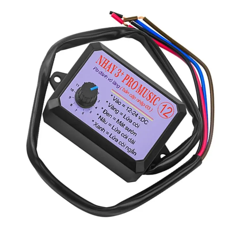 A22F-12V-24V 12 Sound Musical Electronic Horn Controller 3+Pro Horn Speaker Sound Control Box Unit With Volume Switching