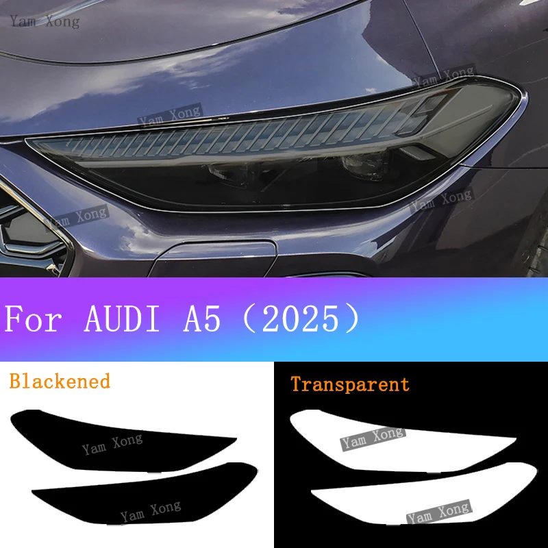 

For AUDI A5 2025 Car Headlight Transparent Anti-Scratch Film Black Headlight Protective Film Headlamp Anti-scratch Accessories