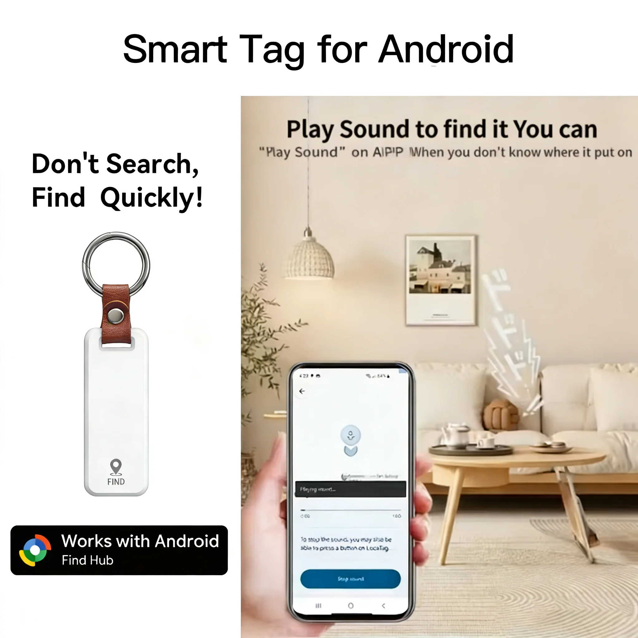 Smart Location Tracker Airtag for Android Phones Work With Google's Find Hub App Key Finder Smart Tag for Xiaomi Samsung Pixel