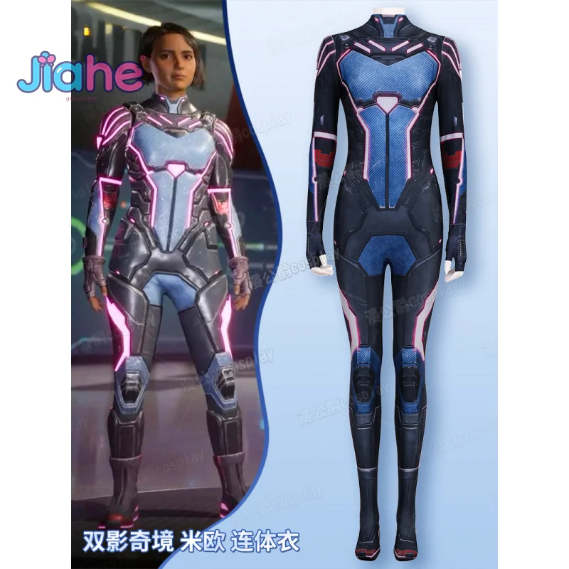 Mio split corte de cabelo cosplay traje novo elástico apertado macacão uniforme festa de halloween mulher homem fantasia moda mio conjunto