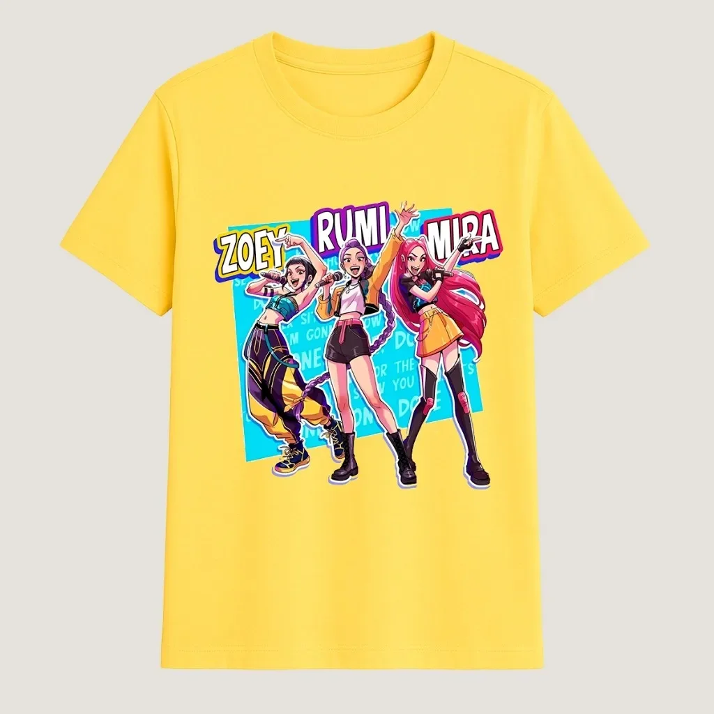 

Футболка Huntrix Demon Hunters KPOP Banda Musica Coreana для детей и взрослых