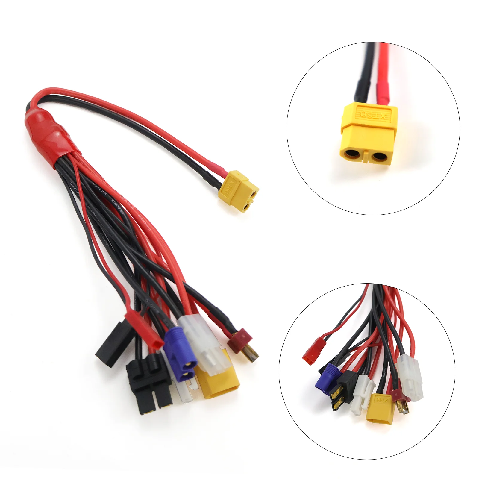 HTRC 8 in 1 Cables Set for IMAX B6 Charger RC Part Lipo Battery Multi Charging Plug TAMIYA T-plug XT60 Convert Cable Line view 4