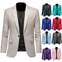 Boutique moda Color sólido marca de gama alta Casual negocios hombres Blazer novio vestido de boda Blazers para hombres traje Tops chaqueta abrigo