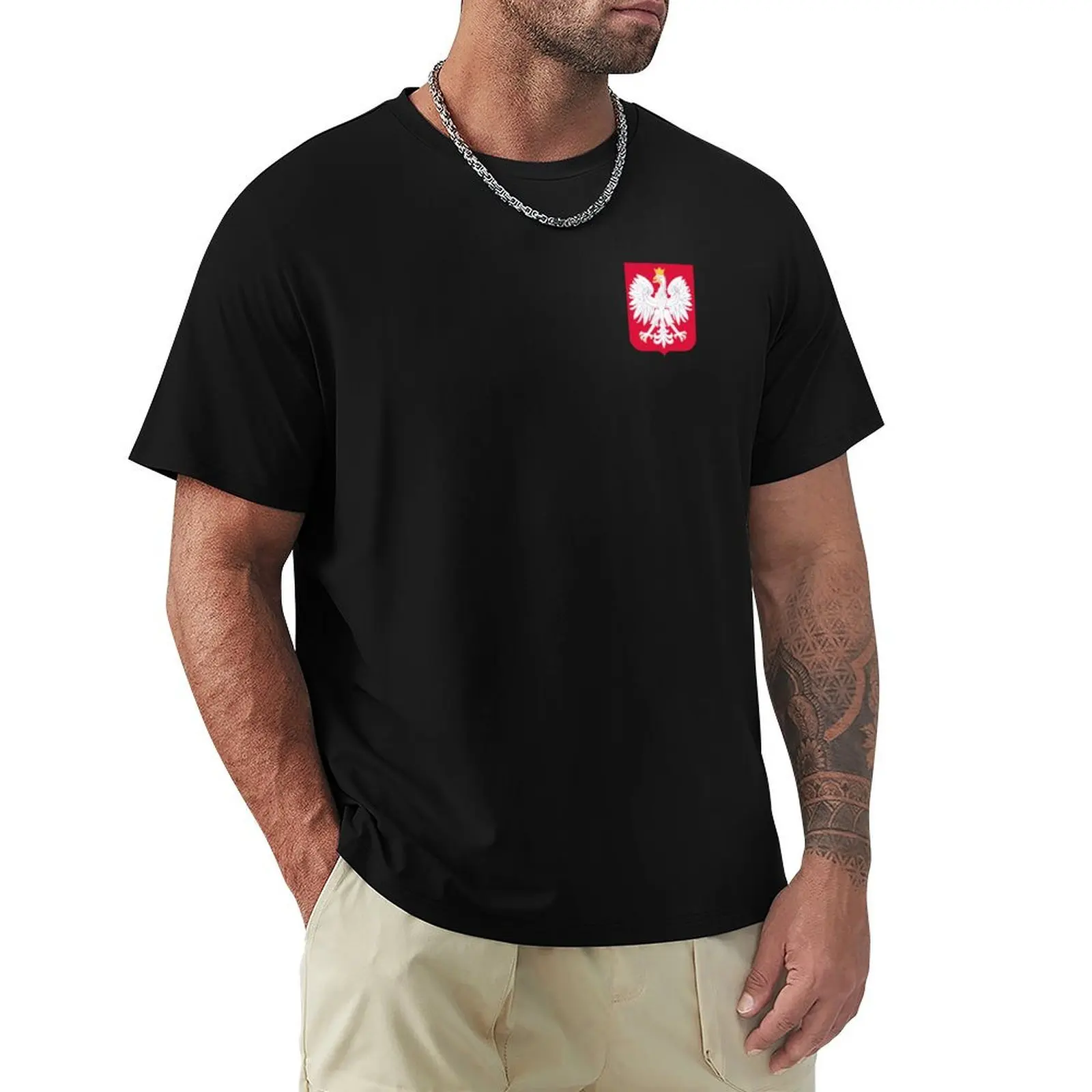 

Polish Eagle in red shield - Poland cote of arms T-Shirt Christmas Casual Tee Shirt