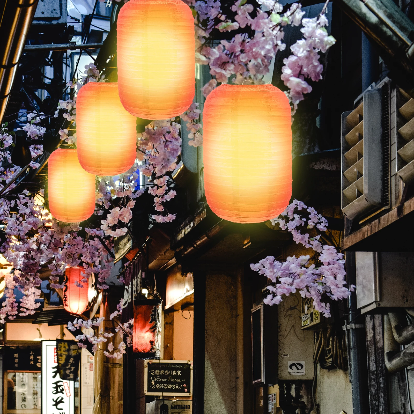 

2Pcs Japanese Folding Lanterns Decorative Outdoor Festival Lights For Home Restaurant Party Decoration