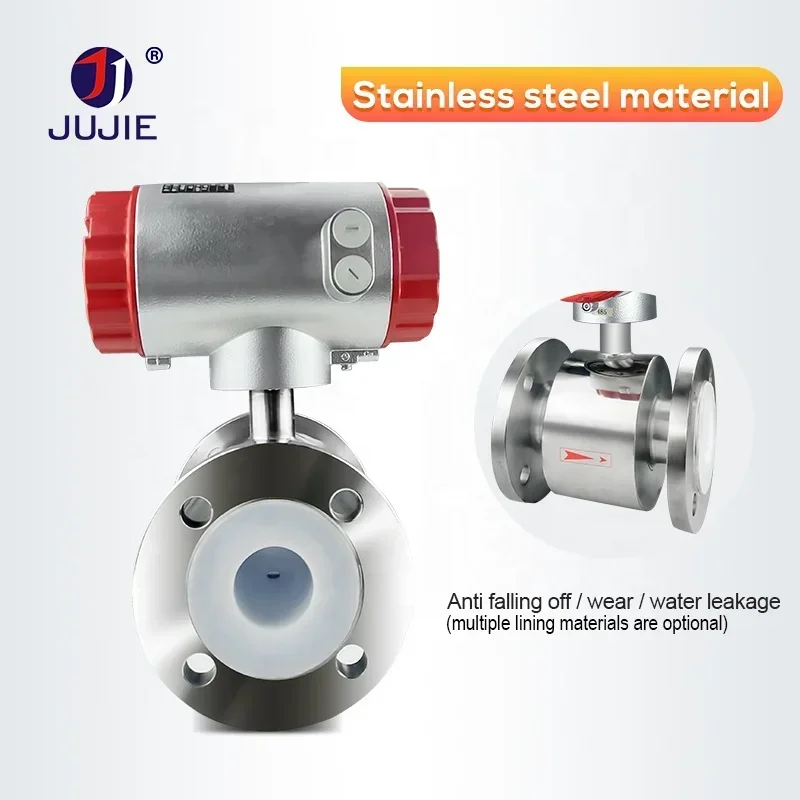 Analog Wastewater Flow Meter Electromagnetic Flow Meters 304 Stainless Steel Modbus