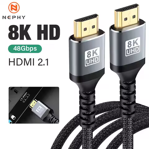 HDMI 2.1 Cable Hdmi Cable 8K@60Hz 4K@120Hz 48Gbps HDR HDCP for HD TV Box Projector Ps3/4 Ultra High Speed Computer 1m 2m 5m 7m