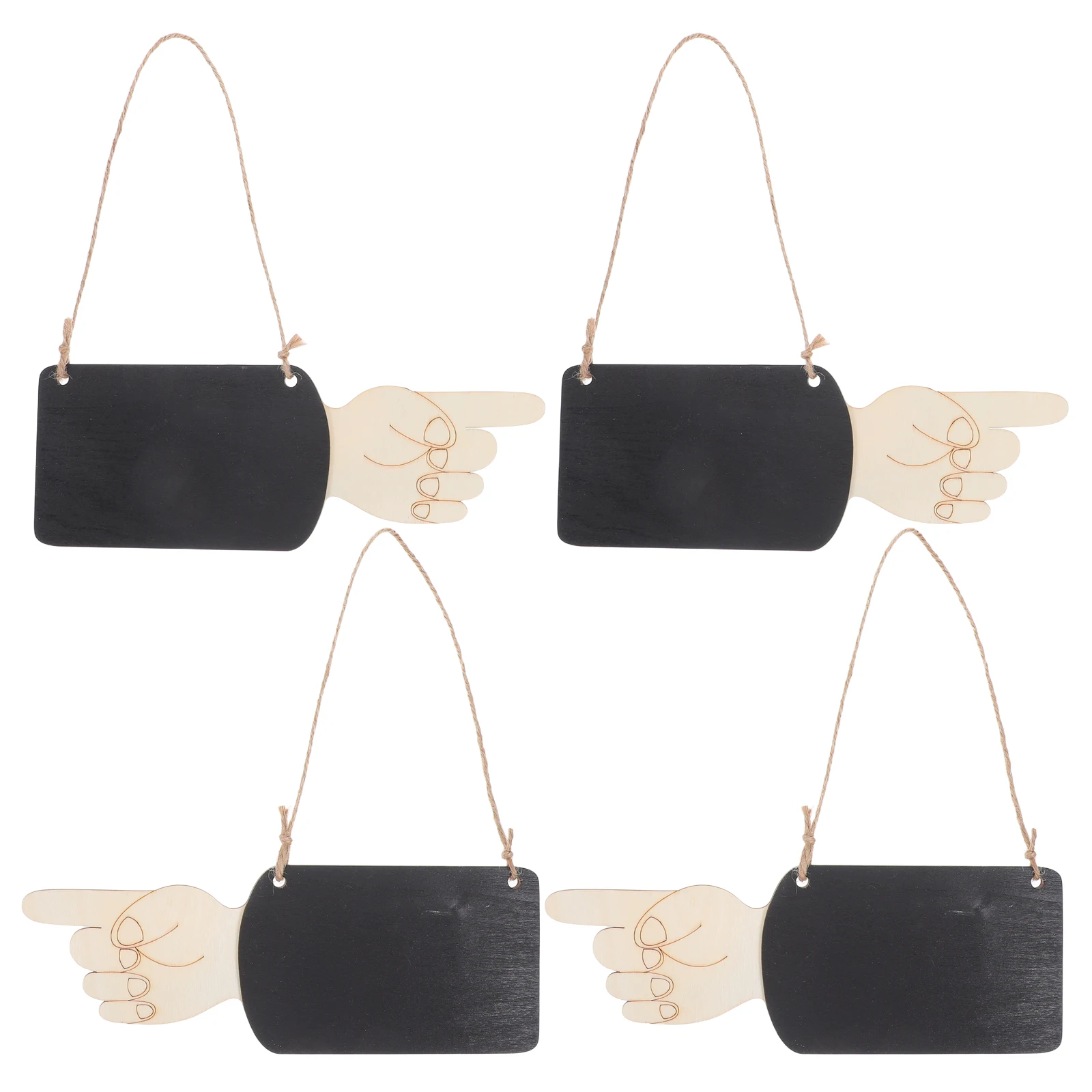 4 pcs Hand Shaped Chalkboard Small Blackboard Pendant Wooden Notice Board Hanging Message Board Erasable Chalkboard Sign Home