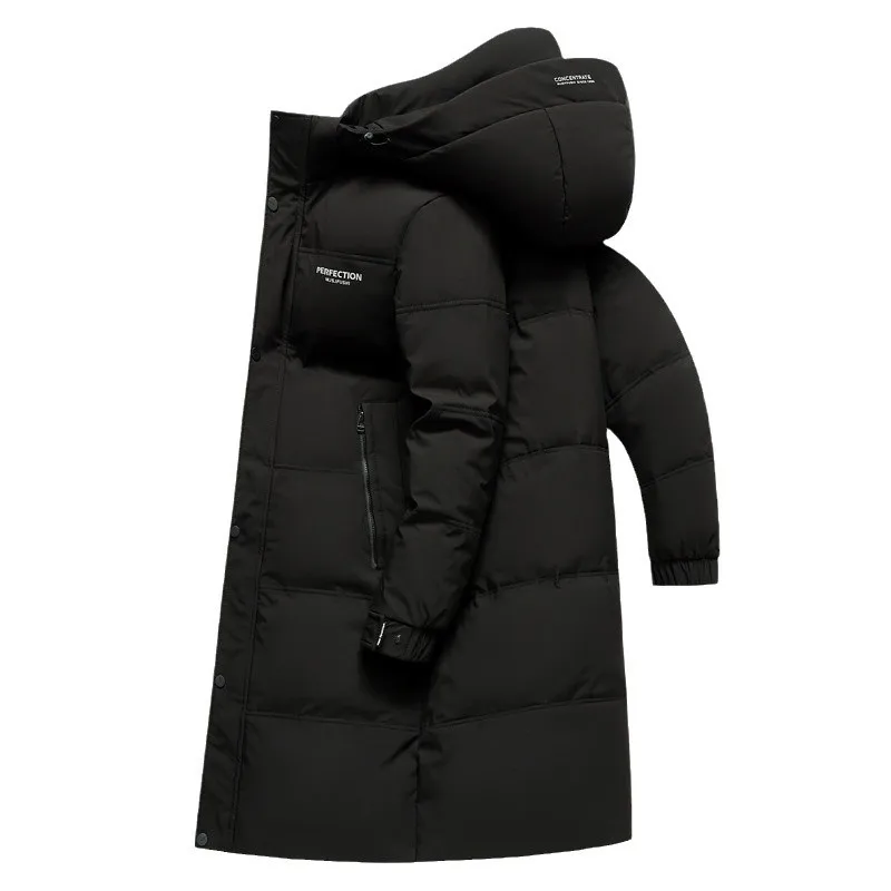 Winter Luxury Brand Men's Down Jacket Coat Parkas Padding Warm Puffer Jackets Long Man Jacket Knee Length thicken Hooded HXY0258