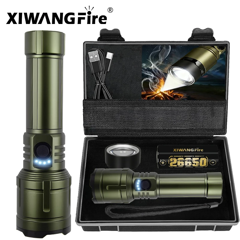 

Ультра мощный фонарик, концентрирующий фонарик с зажиганием, водонепроницаемый военный тактический фонарь, уличный фонарик для кемпинга и приключений