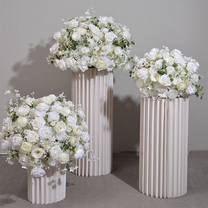 White Gypsophila Rose Road Lead Flower Ball Wedding Backdrop Decor Babybreath Floral Table Flower Centerpieces Event Party Props