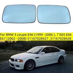 For BMW 3 coupe E46 (1999 -2006 ), 7 E65 E66 E67 (2002 -2008) 51167028427 ,51167028428 Car Blue Wide Angle Mirror Glass eyeglass