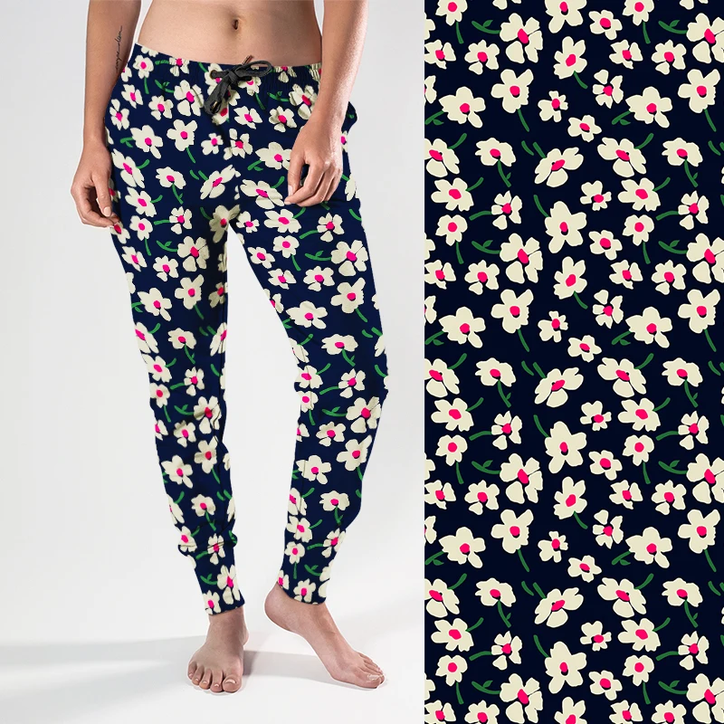 LETSFIND 2021 New Style Streetwear Women Jogger Lovely Flowers Print Have Pocket Fitness Pants High Quaility Soft