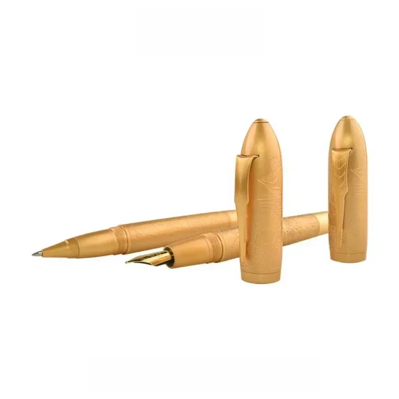 

New Fuliwen Complete Copper Barrel Metal Elegant Fountain Pen Broad Nib 0.7mm Ink Pen Luxurious Writing Gift Pen Set