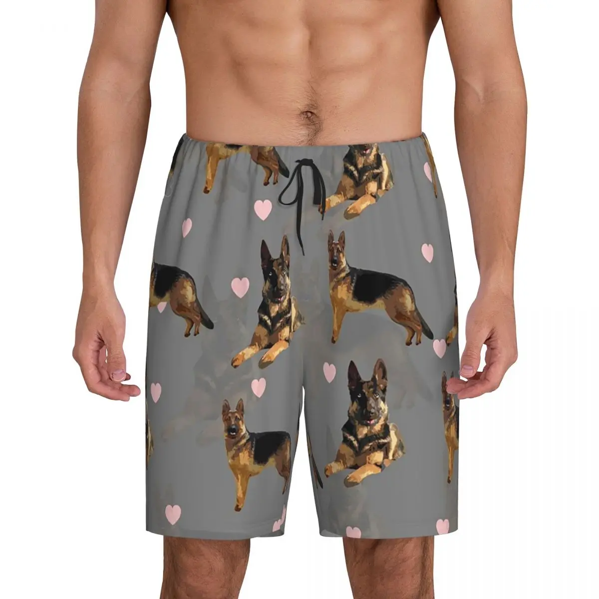 

Мужские короткие пижамные шорты с принтом немецкой овчарки, для сна и отдыха