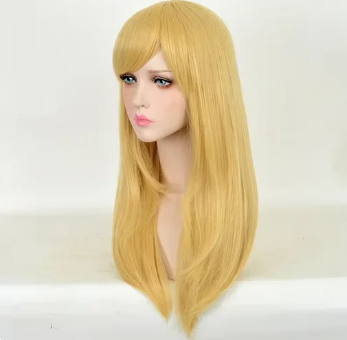 Alice in Wonderland Alice Yellow Golden Cosplay Wig Straight Long Synthetic Hair Costume Party Halloween Wigs