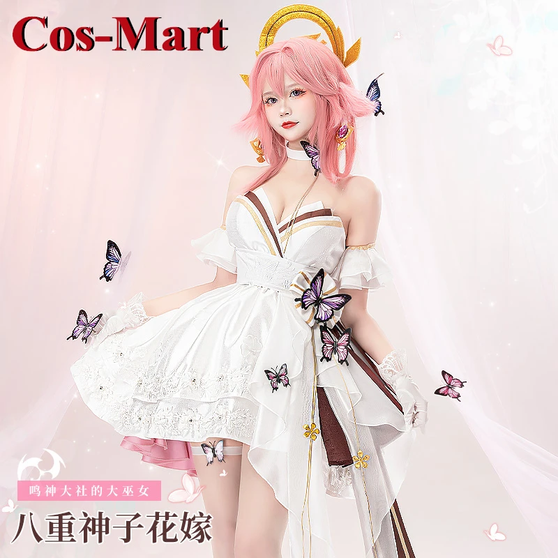 

Cos-Mart Hot Game Genshin Imapct Yae Miko Cosplay Costume Gorgeous Sweet Wedding Dress Activity Party Role Play Clothing