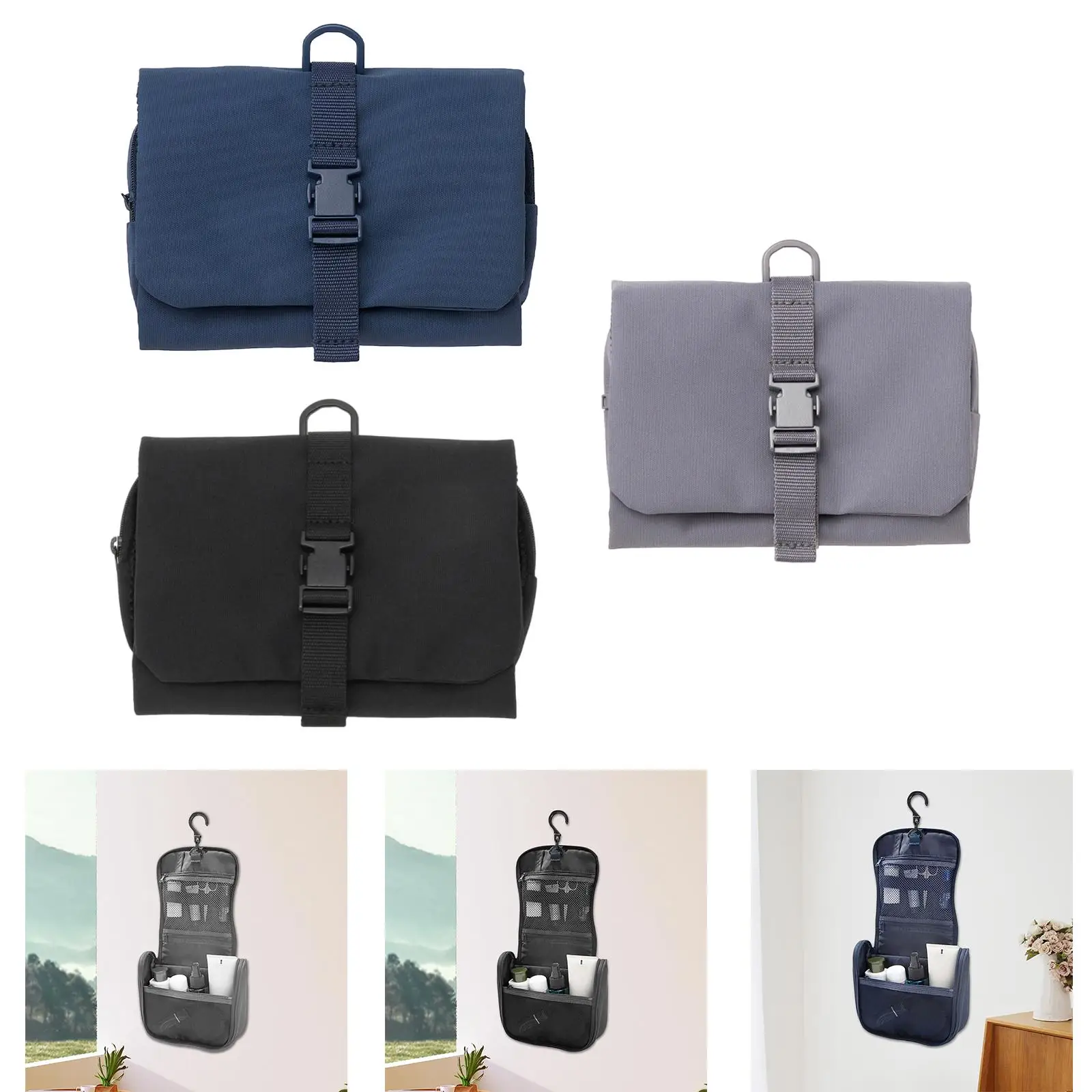 

Дорожная косметичка, косметичка на молнии, многофункциональная косметичка с подвесным крючком, косметичка для поездки, ванной комнаты, пешего туризма, отеля