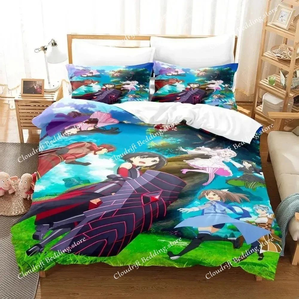 Cartoon BOFURI I Don’t Want to Get Hurt, so I’ll Max Out My Defense Bedding Set Single Twin Full Queen King Size Bed Set Adults 6