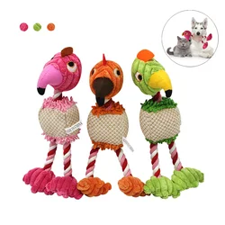 Plush Dog Toys for Small Large Pets Funny Bird Shaped Dogs Squeak Chew Ropes Toy Pets Interactive Supplies