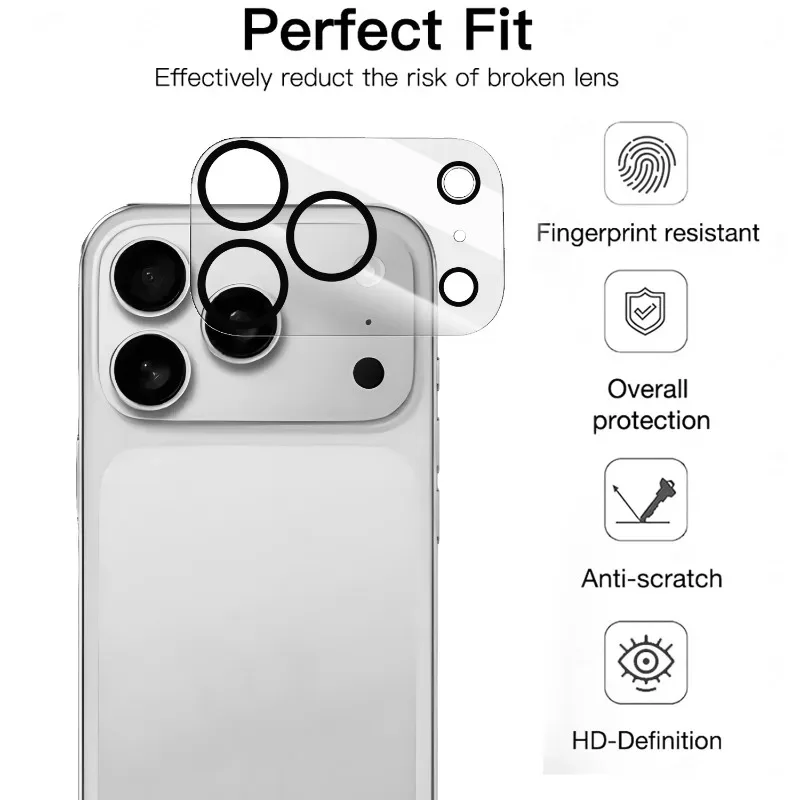 Tempered Glass Camera Lens Protectors for iPhone 17 ProMax/17 Pro/17 Air Clear Anti-scratch Lens Protective Films for iPhone 16 - Image 3