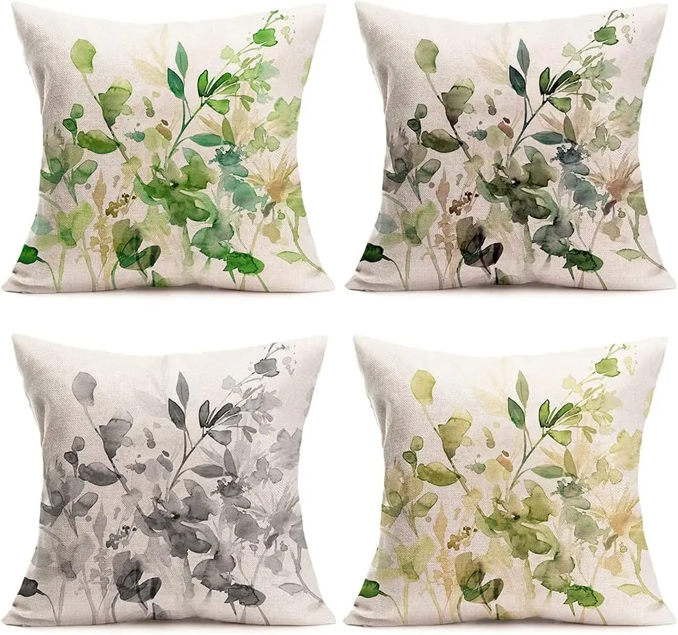 Tropical Plant Decoration Pillow Cover Green Leaf Pattern Pillow Cover Cushion Cover Home Decoration Sofa Decoration