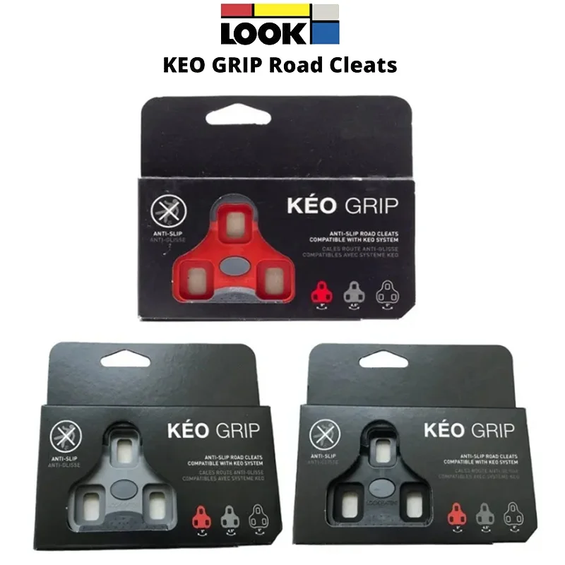 1 Pair LOOK Cleats Attachment Keo Grip Road Bike Anti-Slip System Locking Plate TPU Clamp Can Be Positioned 0/4.5/9 Degrees