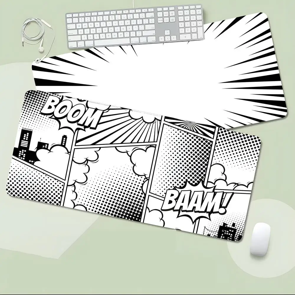 art style Manga Style Mouse Pad Non-Slip Large Desk Mat Thick Stitched Edge Gaming Mousepad