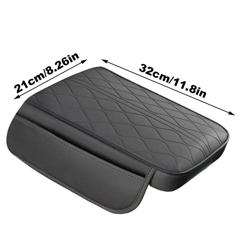 Car Armrest Pad Car Armrest Pad Waterproof Leather With Storage Pockets 2 In 1 Automotive Elbow Rest Box Cover For Comfortable