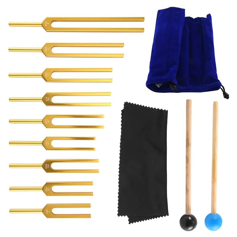 

Tuning Fork Set - 9 Tuning Forks For Healing Chakra,Sound Therapy,Keep Body,Mind And Spirit In Perfect Harmony-B60B