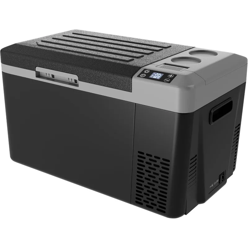 12 Volt Refrigerator Electric Cooler - 24Quart(23L) Refrigerator Compressor 12/24V DC & 100-240V AC, 12V Fridge Usable Battery
