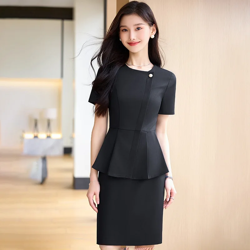 Business Suit Women's Summer2024New Jewelry Shop Tooling Beauty Salon Workwear Fashion Short Sleeve Suit Coat