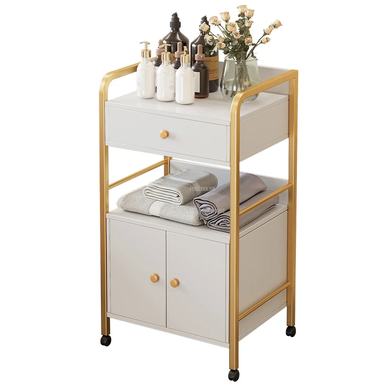 

Modern Salon Furniture Beauty Salon Special Iron Art Salon Trolleys Barber Shop Storage Cabinet Mobile Tool Cart Home Snack Rack