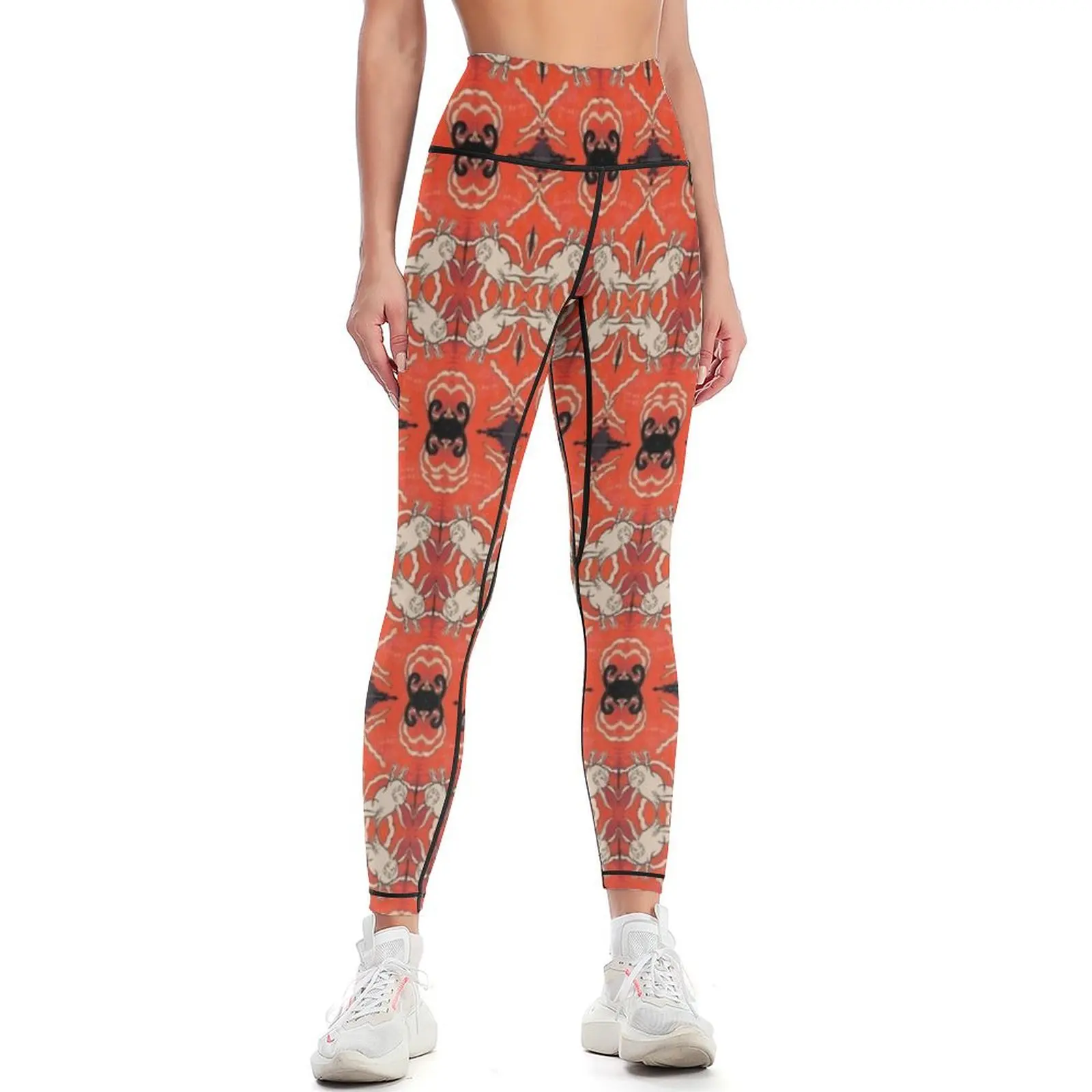 

Ziggy Starman Woodland Creatures Orange Rabbit Playsuit Homage Leggings Women's trousers gym wear Womens Leggings