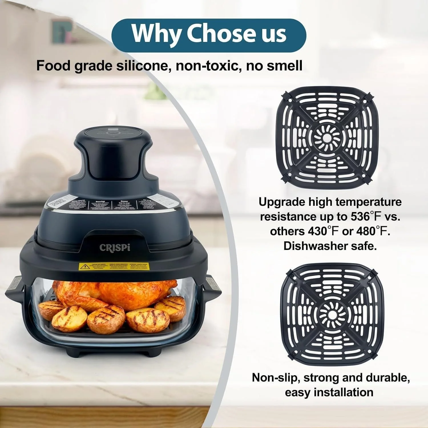Air Fryer Grill Pan Compatible with NINJA Crispi FN101GY 4QT Air Fryer Replacement