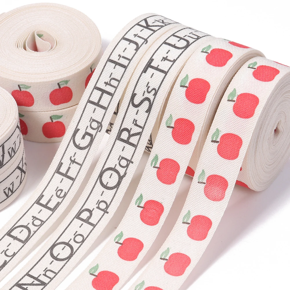 5 Yards/Rolle 16mm bedrucktes Baumwollband mit Buchstaben, handgemachte Schleifen, Geschenkverpackungsband für Geburtstag, Hochzeit, Weihnachten, Partydekoration – Detail 3