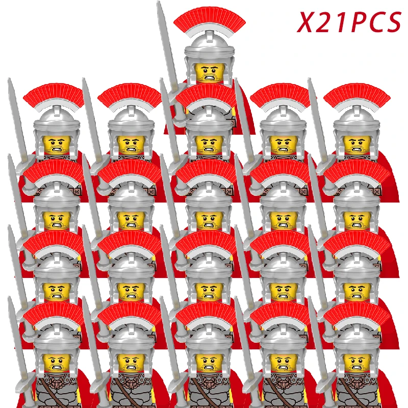 Middle Ages Roman Empire Spartan Crusader Mini Medieval Soldier Figures Model Building Blocks Bricks Toys Gift For Children