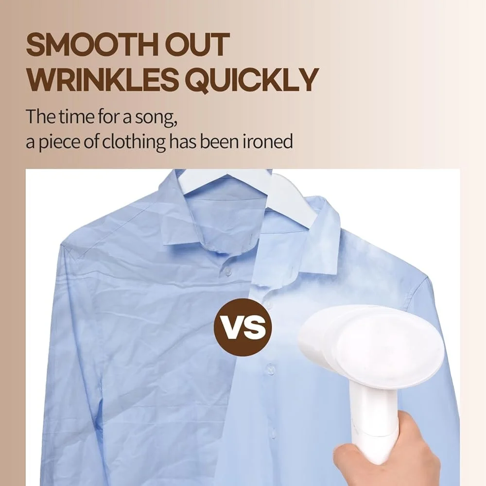 Tragbarer Dampfgarer mit zwei Spannungen und zwei Spannungen, 1000 W, kompakter, schneller Faltenentferner, faltbares, auslaufsicheres Reisebügeleisen