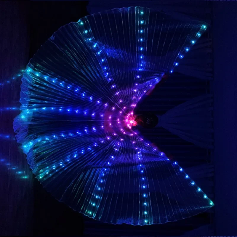 Club Show Remotely Controllable RGB LED Fairy Wings Stage Dancing Light Show Prop Accessories Belly Dance ISIS LED Wings