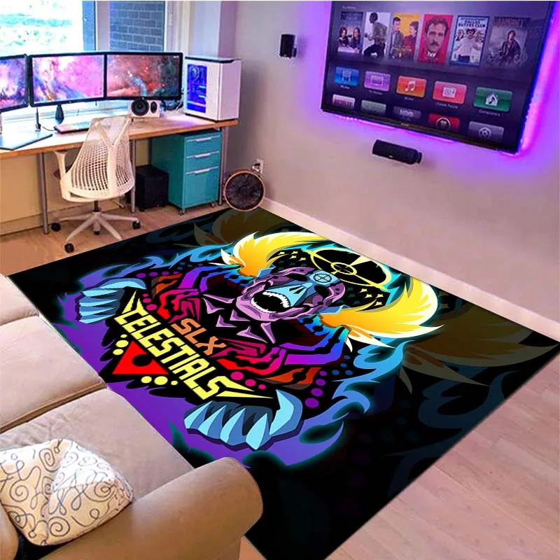 Skeleton Head Esports Game Room Soft Carpet Comfortable and Soft  Mat Bedroom Decor Rugs Living Room