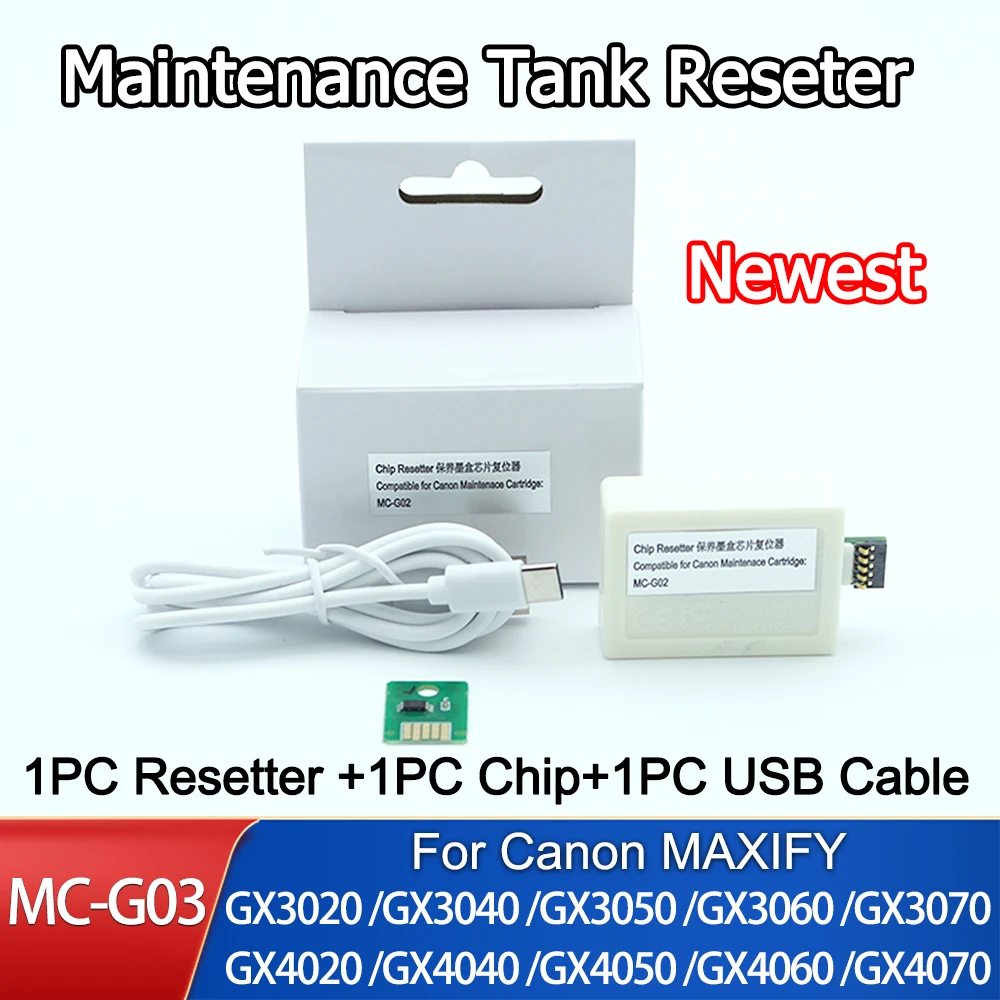 

MC-G03 Maintenance Tank Chip Resetter For Canon GX4030 GX3040 GX4040 GX3050 GX4050 GX3070 GX4070 GX3090 GX3091GX3092 Waste Tank