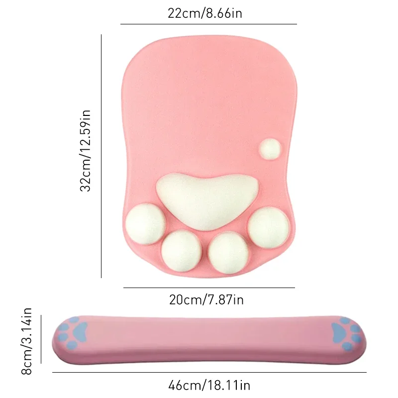 دعم مسند المعصم للوحة الماوس ثلاثية الأبعاد Cat's Paw Circle Coaster Gaming Mouse Pad مريح جل رغوة الذاكرة للكمبيوتر والكمبيوتر المحمول #3